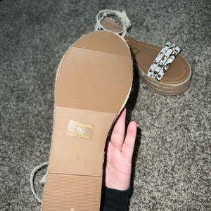 Size 6.5 snakeskin platform sandals